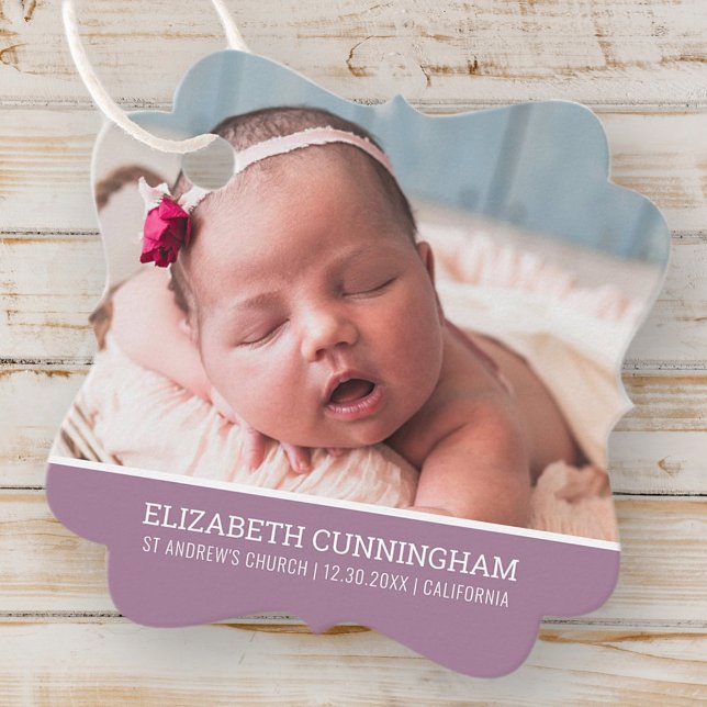 Baptism för henne | Foto för enkel Anpassningsbar  Gåvor Etiketter (Skapare uppladdad)