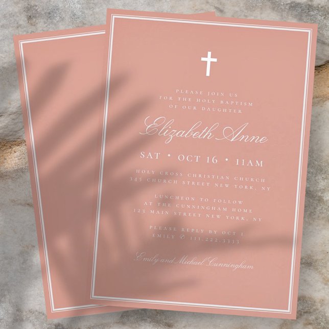 Baptism för hennes klassiska Elegant Kor Inbjudningar (Skapare uppladdad)