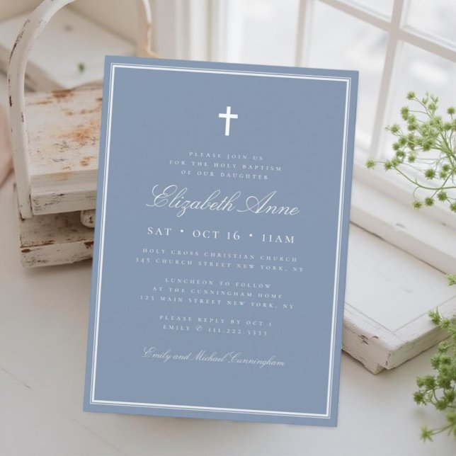 Baptism för hennes klassiska Elegant Kor Inbjudningar (Skapare uppladdad)