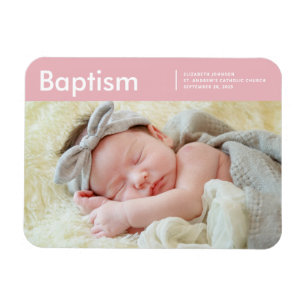 Baptism för hennes moderna minimalistiska Anpassn Magnet