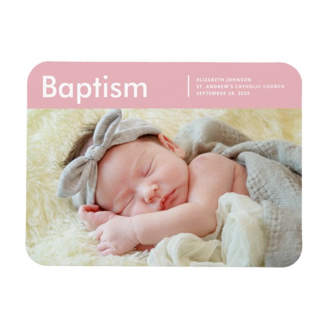 Baptism för hennes moderna minimalistiska Anpassni Magnet (Horisontell)