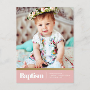 Baptism för hennes moderna och enkla foto vykort