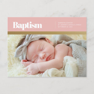 Baptism för hennes moderna och enkla foto vykort