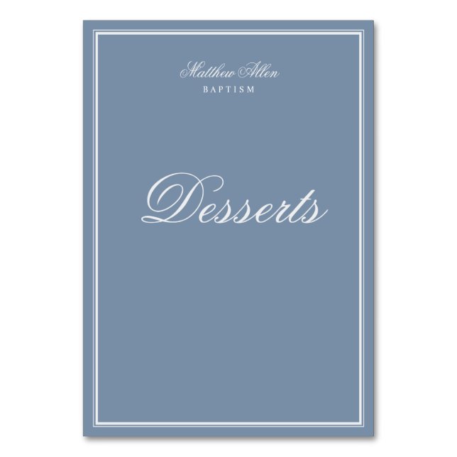 Baptism för honom | Elegant Classic Kor Bordsnummer (Framsidan)