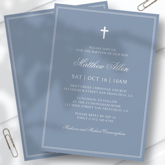 Baptism för honom | Elegant Classic Kor Inbjudningar (Skapare uppladdad)