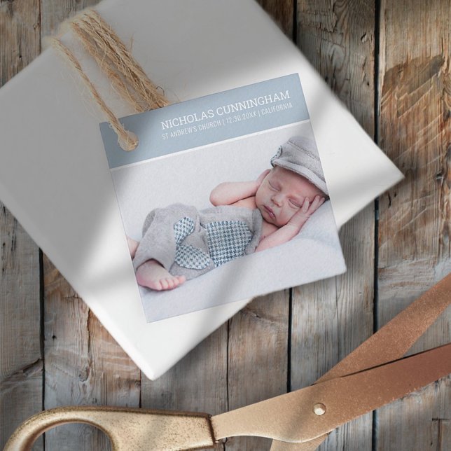 Baptism för honom | Modern enkel Anpassningsbar -  Gåvor Etiketter (Skapare uppladdad)