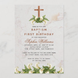 Baptism Förfödelsedag koppar Kor Calla Lilies Inbjudningar