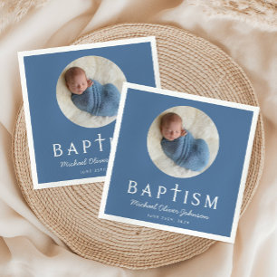 Baptism-foto för Kor i blå Religiösa Pappersservett