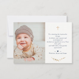 Baptism Foto - tack för ditt flottblåkort Inbjudningar