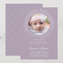 Baptism Fotoinbjudan, Flicka Bild Inbjudan