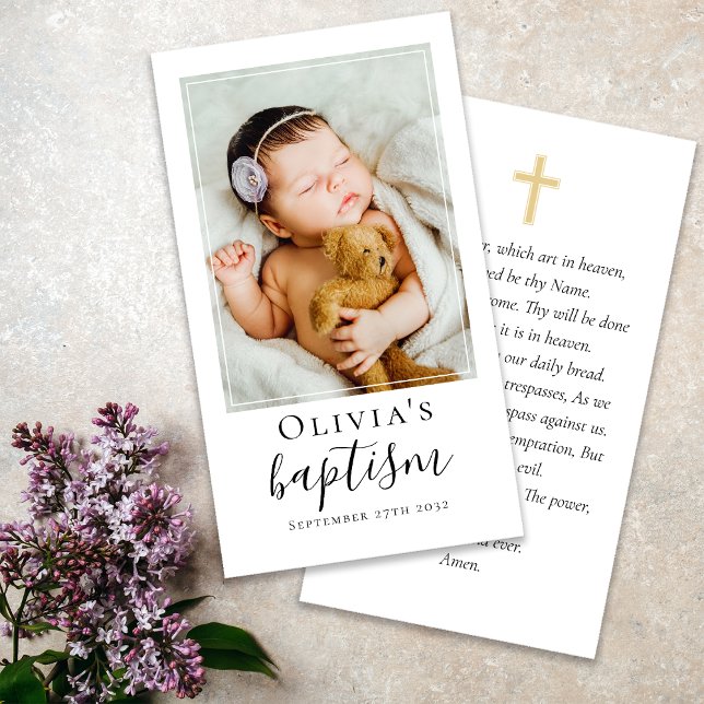 Baptism Fotopaksaksbönkort Visitkort (Skapare uppladdad)
