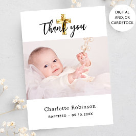 Baptism, fotovit, enkelt skript tack för ditt kort