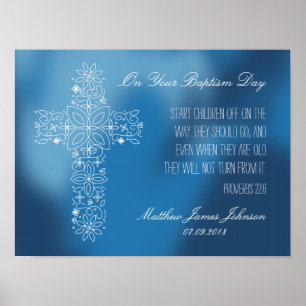 Baptism-gåva - Anpassad utskrift med bibelpassning Poster