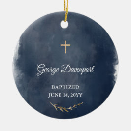 Baptism Gift for Boy - Anpassningsbar Christening Julgransprydnad Keramik