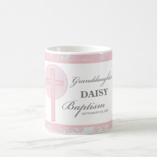 Baptism Granddotter Rosa Snöre Personlig Kaffemugg