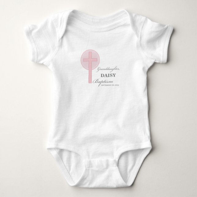 Baptism Granddotter Rosa Snöre Personlig T Shirt (Framsida)