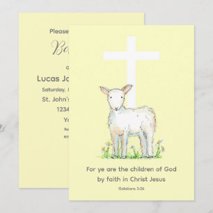 Baptism Grattisar Galatians Scripture Lamb Inbjudningar