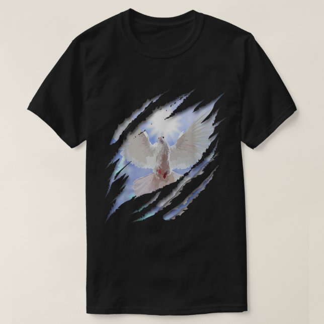 Baptism Heliga Spirit White Dove Baptized Christia T Shirt (Design framsida)