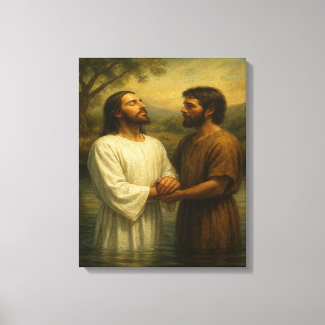 Baptism hos Jesus™ LDS Wall Art Canvas (Framsida)