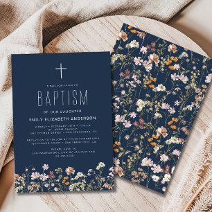 Baptism i blomman i blodet inbjudningar