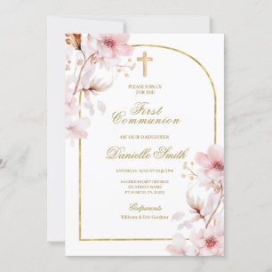 Baptism i Blommigten blommar av körsbär Inbjudningar