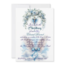 Baptism i elegant Blue Blommigt Kor