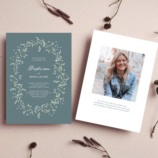 Baptism i Eleganten för andning Inbjudningar (Skapare uppladdad)