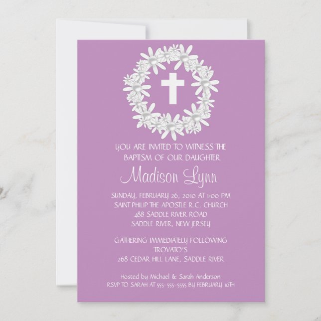 Baptism i Flicka av andnöd i Kor Inbjudningar (Framsida)