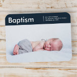 Baptism i foto till hans moderna minimalistiska An Magnet<br><div class="desc">Design består av roligt och lekfull typografi med sans serif- och serif-teckensnitt. Lägg till ett foto på anpassningsbarna.</div>