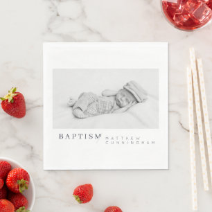 Baptism i foto till hans moderna minimalistiska An Pappersservett