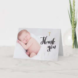 Baptism i guld Kor i Baby Tack för foto Kort