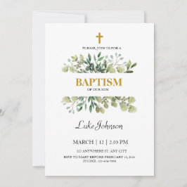 Baptism i guld Kor Inbjudningar