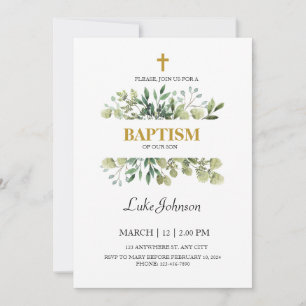 Baptism i guld Kor Inbjudningar
