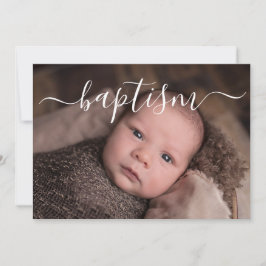 Baptism i handskriven skripttypografi inbjudningar