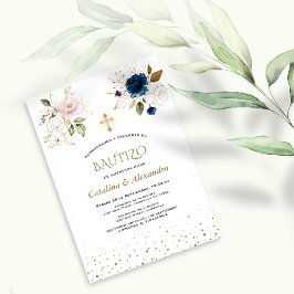 Baptism i inbaptism: de Bautizo Con Flores Twillin Inbjudningar