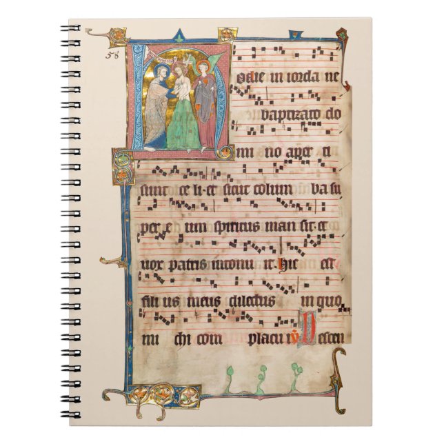 Baptism i Jesus Kristus medeltida Chant Manuscript Anteckningsbok (Framsidan)