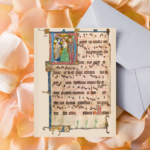 Baptism i Jesus Kristus medeltida Chant Manuscript Vykort