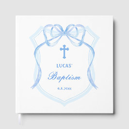 Baptism i ljusblå Vapensköld Gästböcker