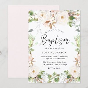 Baptism i Magic White Winter Wonderland Inbjudningar