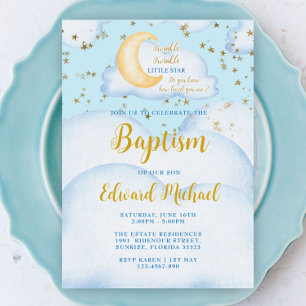 Baptism i måne och Stars Pojke Inbjudningar