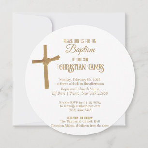 Baptism i Personligen guld Handflatan Kor Inbjudningar