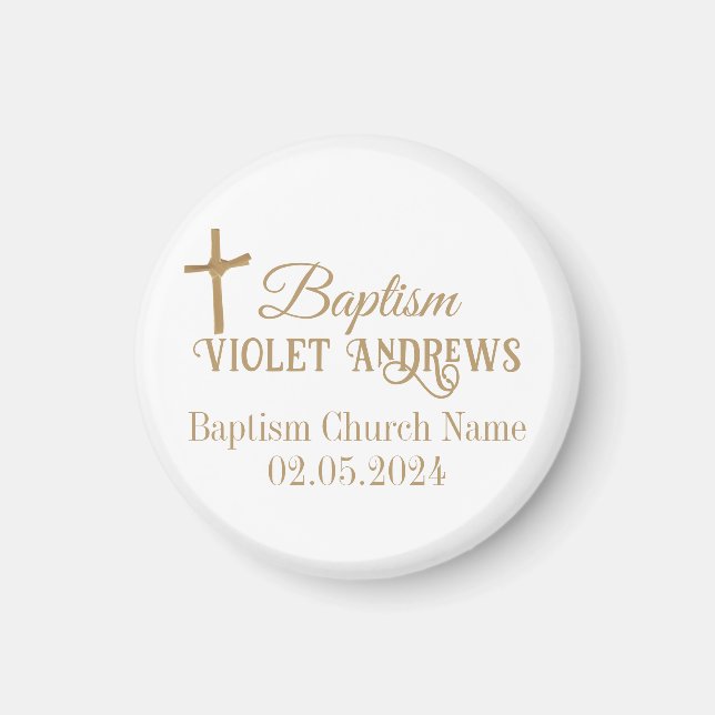 Baptism i Personligen guld Handflatan Kor Magnet (Framsidan)