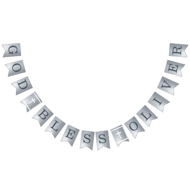 Baptism i silver, Välsigna dig 6 Brev, Namn Vimplar (Alla)