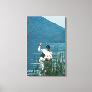 Baptism i Sjö Atitlan™ version 2 LDS Art Poster Canvastryck