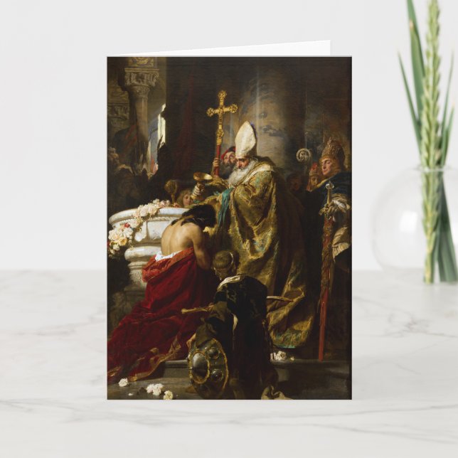 Baptism i Vajk av Gyula Benczúr (1875) Kort (Framsida)