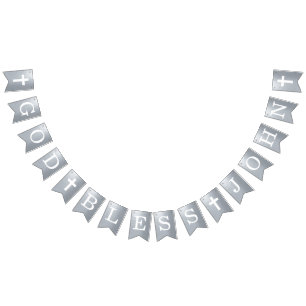 Baptism i välsigna dig 4 Brev Namn-Silver Vimplar