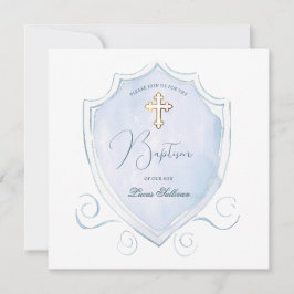 Baptism i Vapenskölden elegant Light Watercolor Inbjudningar