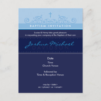 BAPTISM INBJUDAN: elegant 6 Inbjudan Vykort