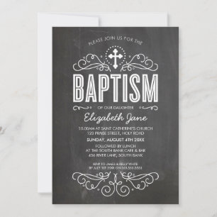 BAPTISM INBJUDAN elegant, blomstrande grått från k