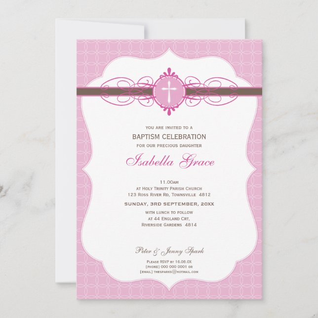 BAPTISM INBJUDAN: Imaculat 4P Inbjudningar (Framsida)